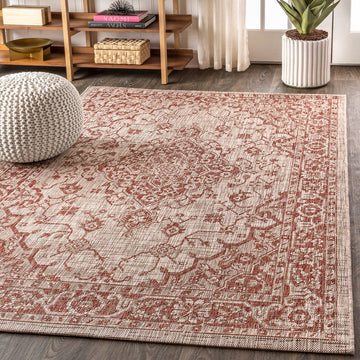 Rozetta Boho Medallion Textured Weave Indoor/outdoor Area Rug
